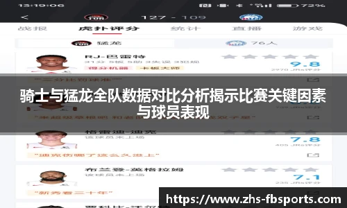 骑士与猛龙全队数据对比分析揭示比赛关键因素与球员表现